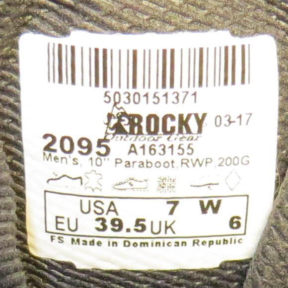 Rocky Men's Zipper Paraboot Jump Boot Duty Boot Size 7W - Picture 8 of 8